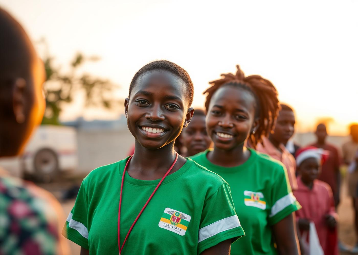 Young volunteers on a community project